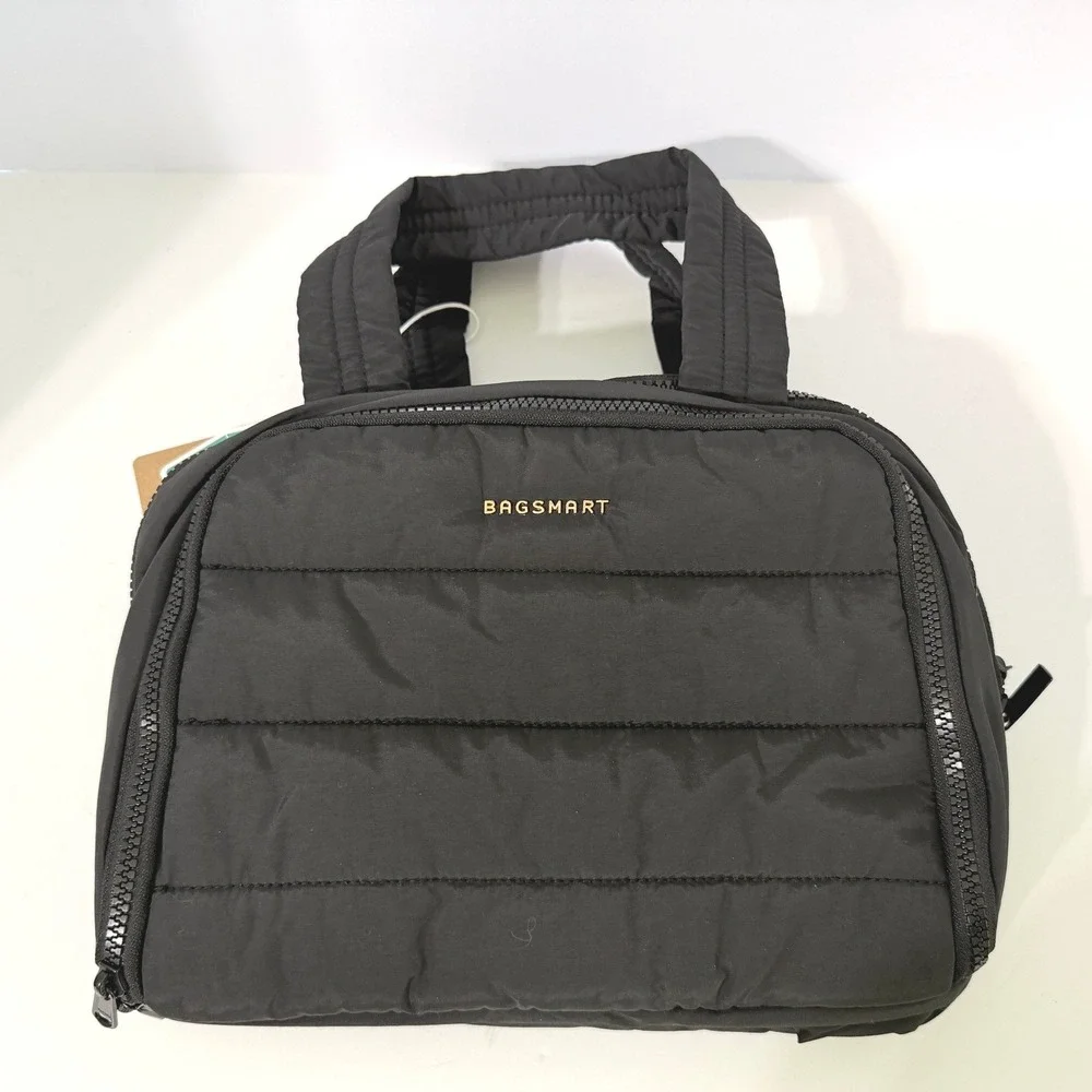 Bagsmart Zora Spacesaver 4-in-1 Multifunctional Toiletry Bag Quilted Black NWT